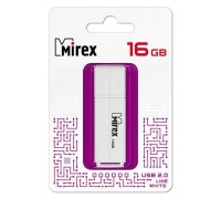 Флешка USB 2.0 Mirex LINE WHITE 16GB (ecopack)