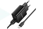 Сетевое зарядное устройство 2USB + кабель MicroUSB BOROFONE BA53A Powerway 2100mAh (черный)