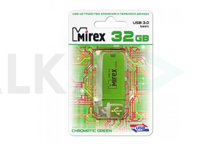 Флешка USB 3.0 Mirex CHROMATIC GREEN 32GB (ecopack)