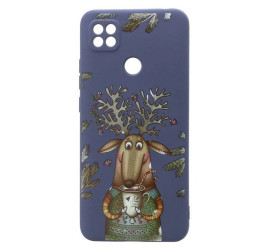Чехол для Xiaomi Redmi 9A (серый) новогодний олень