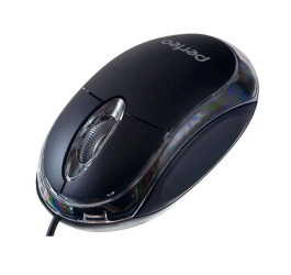 Мышь проводная оптическая Perfeo "GLOW", подсветка, 3 кн, USB (черный)