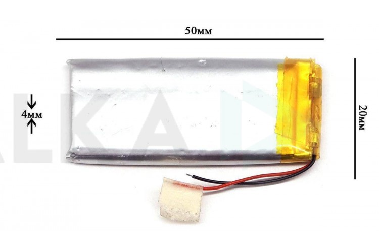 Универсальный аккумулятор 50x20x4 3.7V 500mAh (402050P)