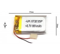 Универсальный аккумулятор 35x20x7 3.7V 700mAh (702035P)