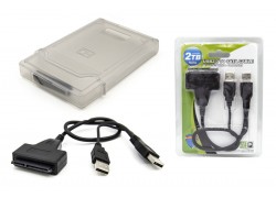 Кабель USB2.0 Type-A (M) --> SATA II + доп.питание 12V для HDD 3.5 + BOX
