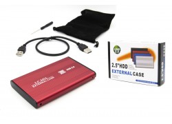 Кейс USB2.0 S254U2_Red для HDD/SSD SATA 2.5'' металлический