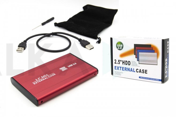 Кейс для HDD/SSD 2.5'' USB2.0 - SATA маталл (S254U2_Red)