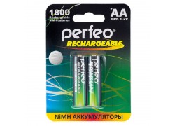 Аккумулятор Ni-MH Perfeo AA 1800mAh/2BL (Картонный блистер, цена за 2 штуки)