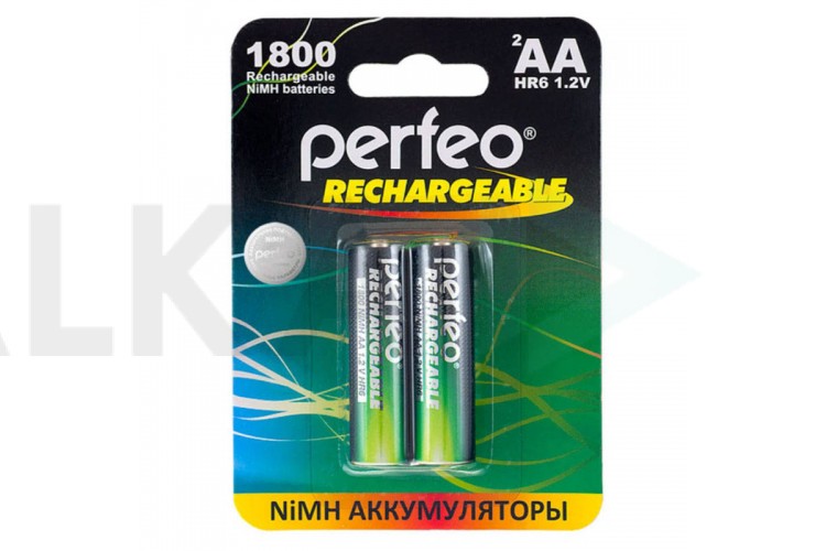 Аккумулятор Ni-MH Perfeo AA 1800mAh/2BL (Картонный блистер, цена за 2 штуки)