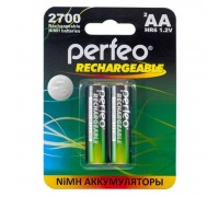Аккумулятор Ni-MH Perfeo AA 2700mAh/2BL (Картонный блистер, цена за 2 штуки)