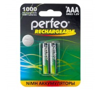 Аккумулятор Ni-MH Perfeo AAA 1000mAh/2BL (Картонный блистер, цена за 2 штуки)