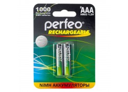 Аккумулятор Ni-MH Perfeo AAA 1000mAh/2BL (Картонный блистер, цена за 2 штуки)