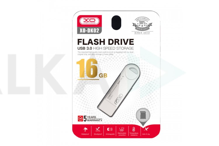 Флешка USB 3.0 XO DK02  rotating 16GB Silver