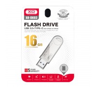 Флешка USB 3.0 + Type-C XO DK03 OTG 16GB Silver