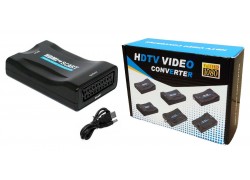 Конвертер переходник HDMI (мама) - SCART (мама) черный
