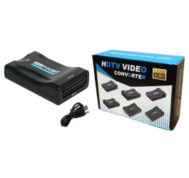 Конвертер переходник HDMI - SCART (мама - мама) черный