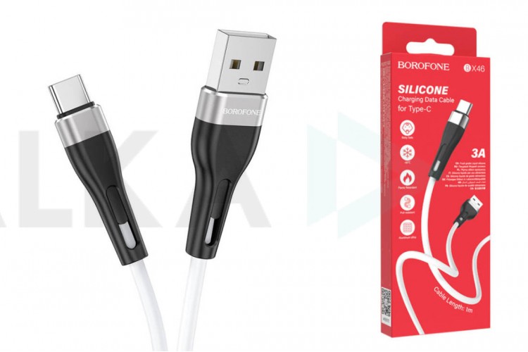 Кабель USB - USB Type-C BOROFONE BX46  (белый) 1м (силиконовый)