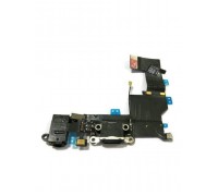 Шлейф для iPhone 5s с разъемом зарядки + разъем гарнитуры + микрофон (черный)