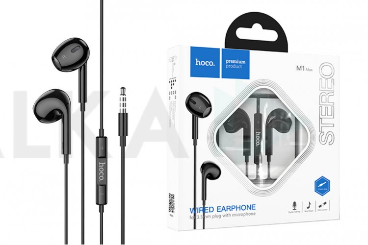 Наушники вакуумные проводные HOCO M1 Max crystal earphones (черный)