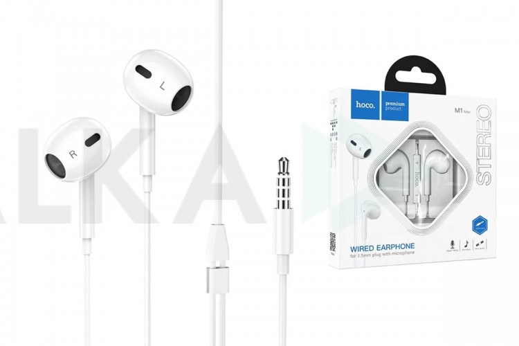 Наушники вакуумные проводные HOCO M1 Max crystal earphones (белый)