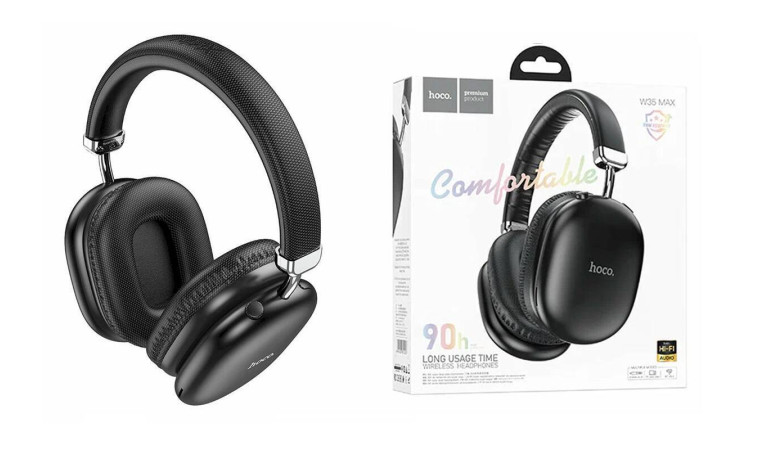 Наушники мониторные беспроводные HOCO W35 Max Joy BT headphones (черный) Наушники мониторные беспроводные HOCO W35 Max Joy BT headphones (черный)