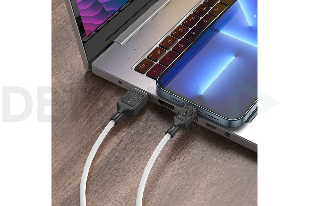 Кабель USB - Lightning HOCO X90 2,4A (белый) 1м силиконовый в Детальке  купить,