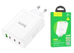 Сетевое зарядное устройство USB + 3 USB-C HOCO N31 Glory PD100W (белый)