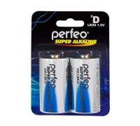 Батарейка алкалиновая Perfeo LR20/2BL Super Alkaline (цена за блистер 2 шт)