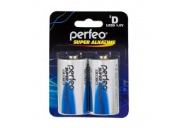 Батарейка алкалиновая Perfeo LR20/2BL Super Alkaline (цена за блистер 2 шт)