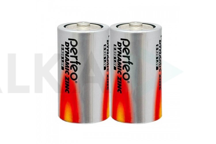 Батарейка солевая Perfeo R20/2SH Dynamic Zinc спайка цена за 2 шт