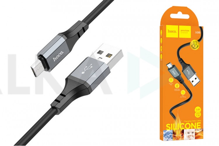 Кабель USB - MicroUSB HOCO X86 (черный) 1м