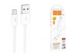 Кабель USB - MicroUSB HOCO X87 (белый) 1м силиконовый