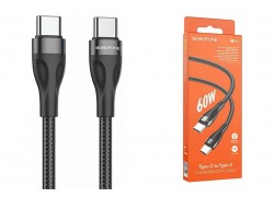 Кабель USB Type-C - USB Type-C BOROFONE BX61, PD60W (черный) 1м