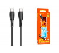 Кабель USB Type-C - USB Type-C BOROFONE BX86, PD60W (черный) 1м силиконовый