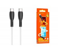 Кабель USB Type-C - USB Type-C BOROFONE BX86, PD60W (белый) 1м силиконовый