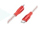 Кабель USB Type-C - USB Type-C BOROFONE BX96, PD60W (красный) 1м силиконовый