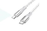 Кабель USB Type-C - USB Type-C BOROFONE BX96, PD60W (серый) 1м силиконовый