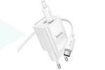 Сетевое зарядное устройство USB + USB-C + кабель Type-C HOCO C149A Charm PD30W+QC3.0 (белый)