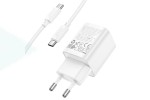 Сетевое зарядное устройство USB + USB-C + кабель Type-C HOCO C149A Charm PD30W+QC3.0 (белый)