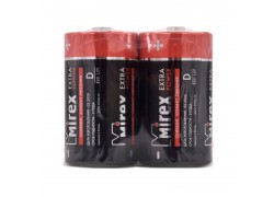 Батарейка солевая Mirex R20 / D 1,5V  цена за 2 шт (2/12/96), спайка (23702-ER20-S2)