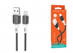 Кабель USB - MicroUSB BOROFONE BX79 силиконовый 2,4A (черный) 1м