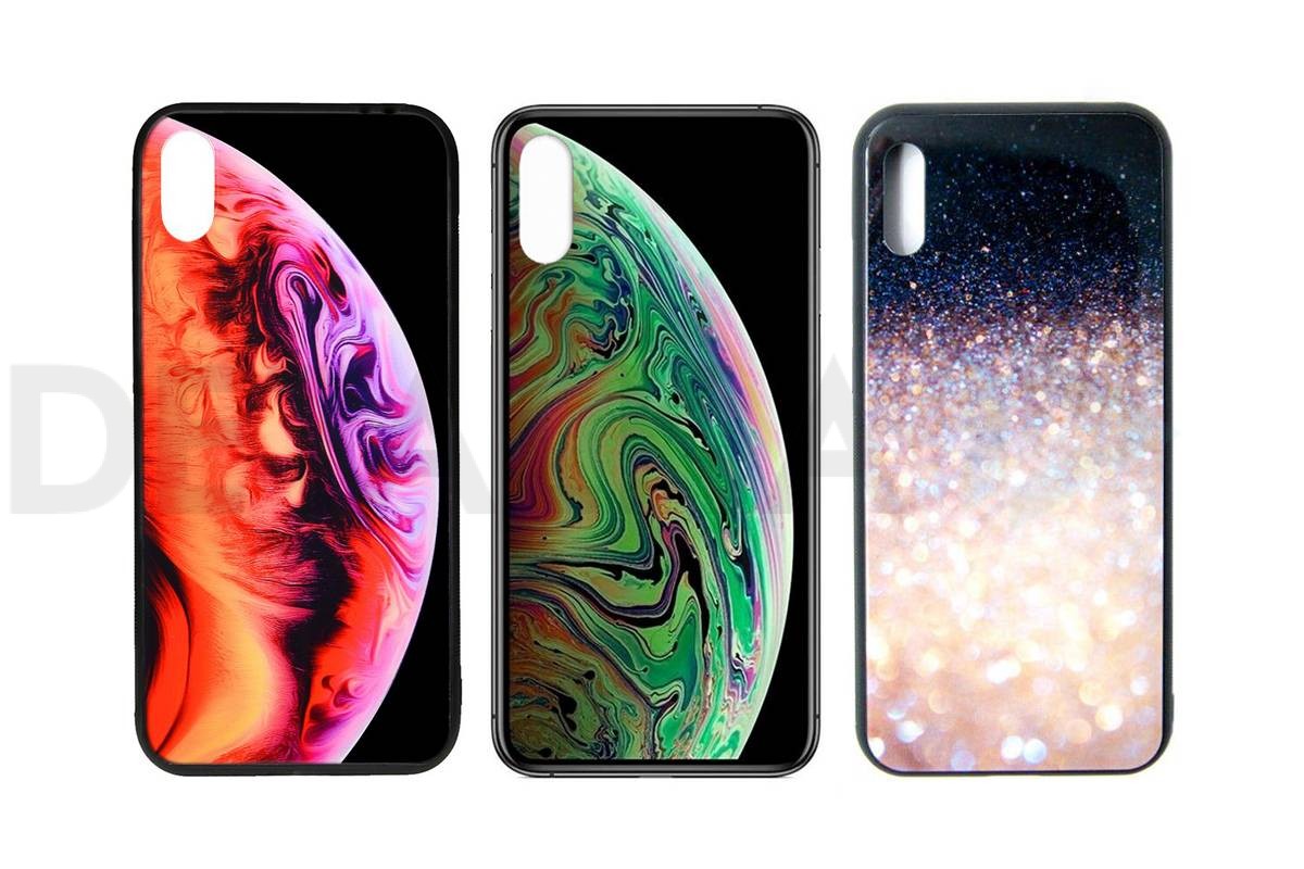 Чехол стеклянный Phone XS Max (рисунок в ассортименте) в Детальке купить,