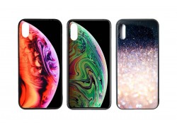 Чехол стеклянный Phone XS Max (рисунок в ассортименте)