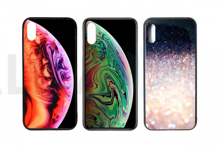 Чехол стеклянный Phone XS Max (рисунок в ассортименте)