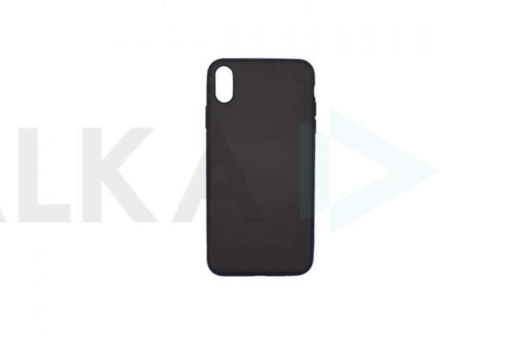 Чехол силиконовый iPhone XS Max матовый перламутровый (черный)