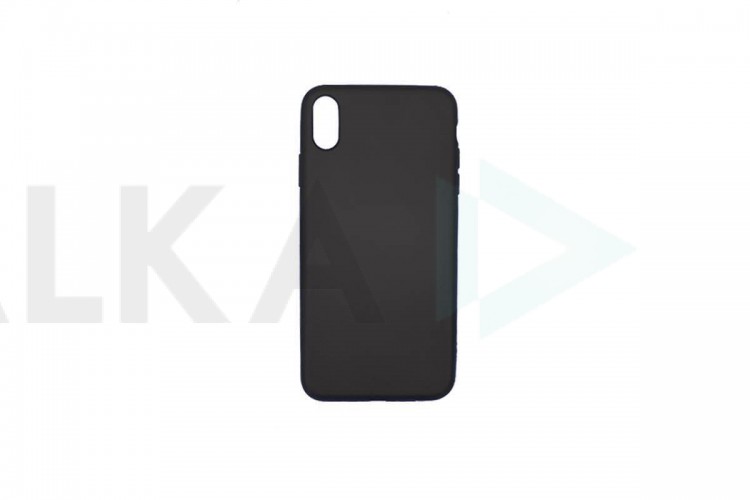 Чехол силиконовый iPhone XS Max матовый перламутровый (черный)