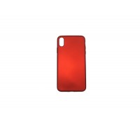 Чехол силиконовый iPhone XS Max матовый перламутровый (красный)