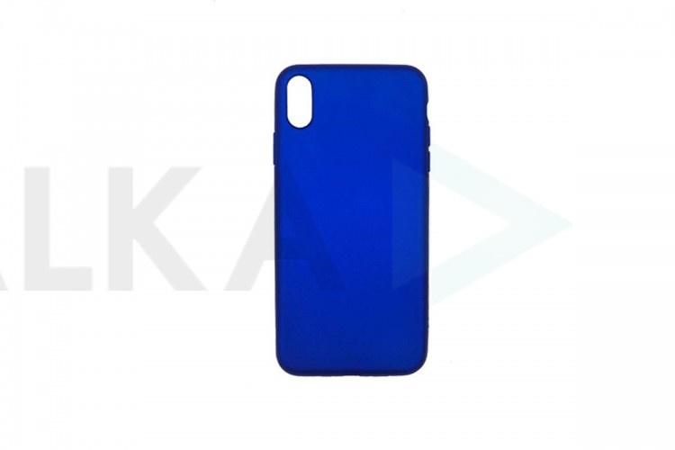 Чехол силиконовый iPhone XS Max матовый перламутровый (синий)