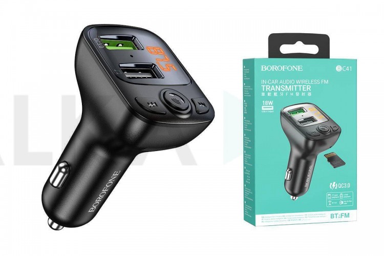 FM-Модулятор BOROFONE BC41 Eminecy QC3.0 car BT FM transmitter