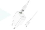 Сетевое зарядное устройство USB + кабель Type-C HOCO C98A QC3.0 (белый)