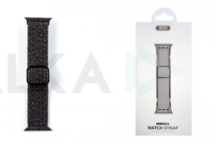 Ремешок цветной XO с пряжкой BT06A Colorful buckle strap 38/40/41mm iWatch Band Starlight Black